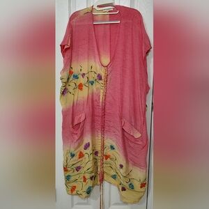 Kantha Bae Silk Butterfly Muu (Pink and Yellow Floral) Embroidery Perfection